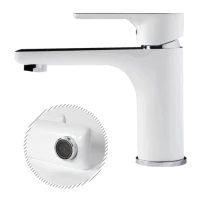 Смеситель для раковины Grocenberg GB2009, белый/хром