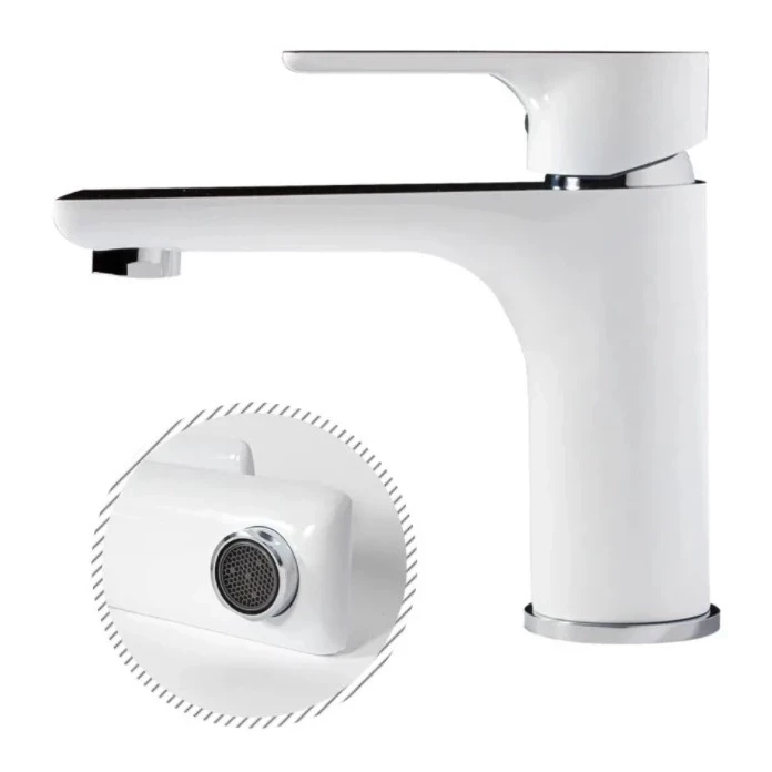 Смеситель для раковины Grocenberg GB2009, белый/хром