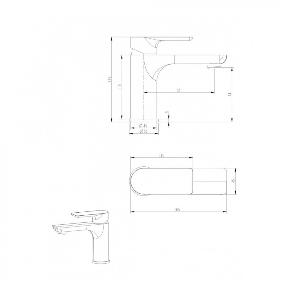Смеситель для раковины Grocenberg GB2009, белый/хром