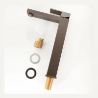 Смеситель для раковины высокий Hansberge H2070, графит