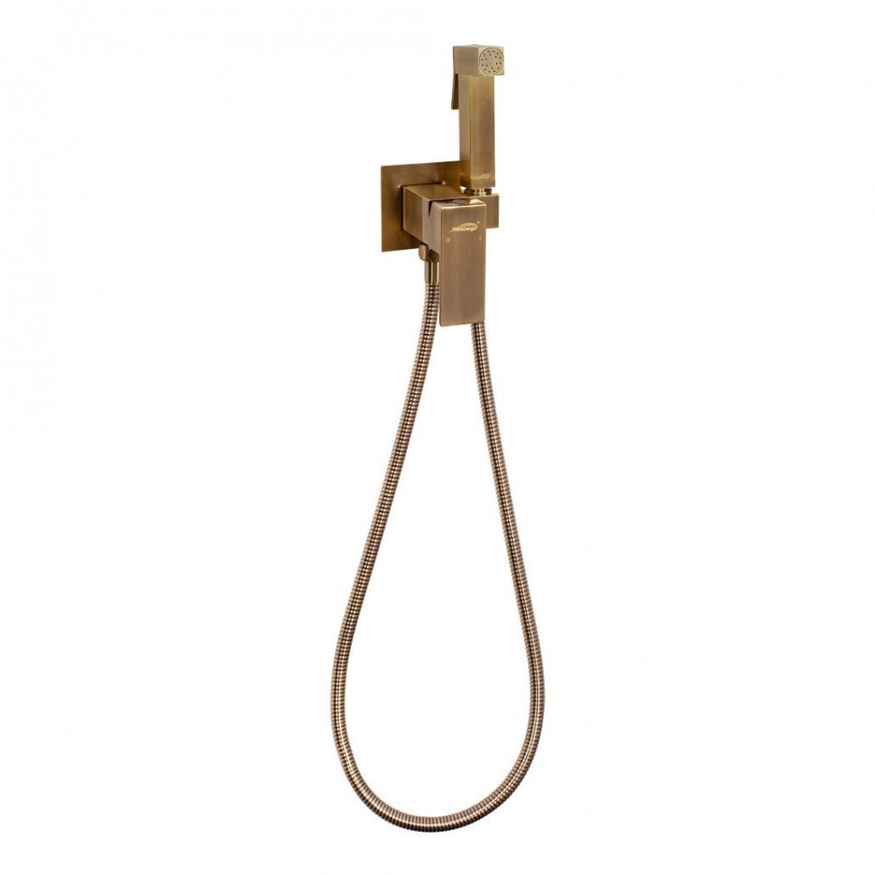 Смеситель встраиваемый с гигиеническим душем Hansberge H3077, бронза