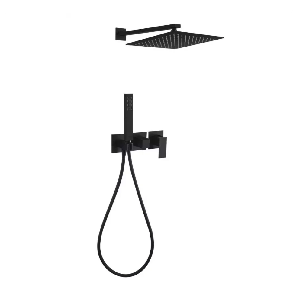 Душевая система скрытого монтажа Grocenberg GB5080, черный матовый