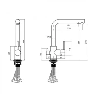 Смеситель для кухни Grocenberg GB40551, черный матовый