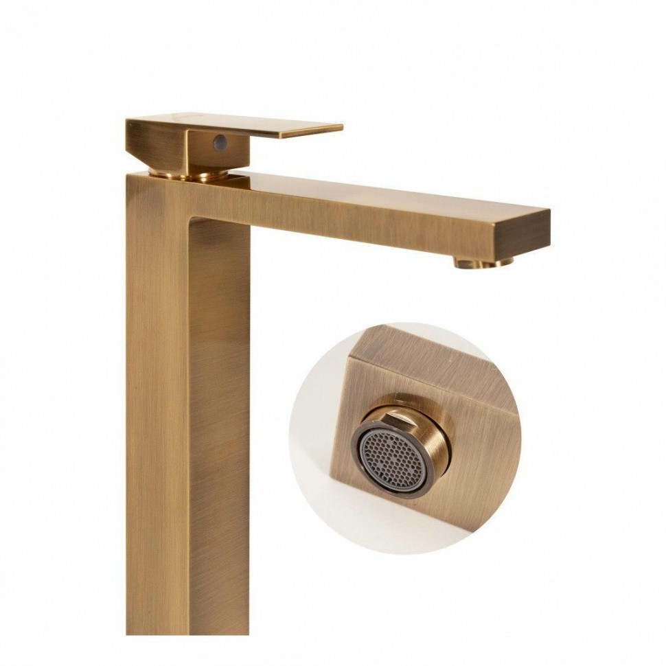 Смеситель для раковины высокий Hansberge H2070, бронза