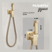 Смеситель встраиваемый с гигиеническим душем Hansberge H3077, матовое золото