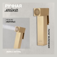 Смеситель встраиваемый с гигиеническим душем Hansberge H3077, матовое золото