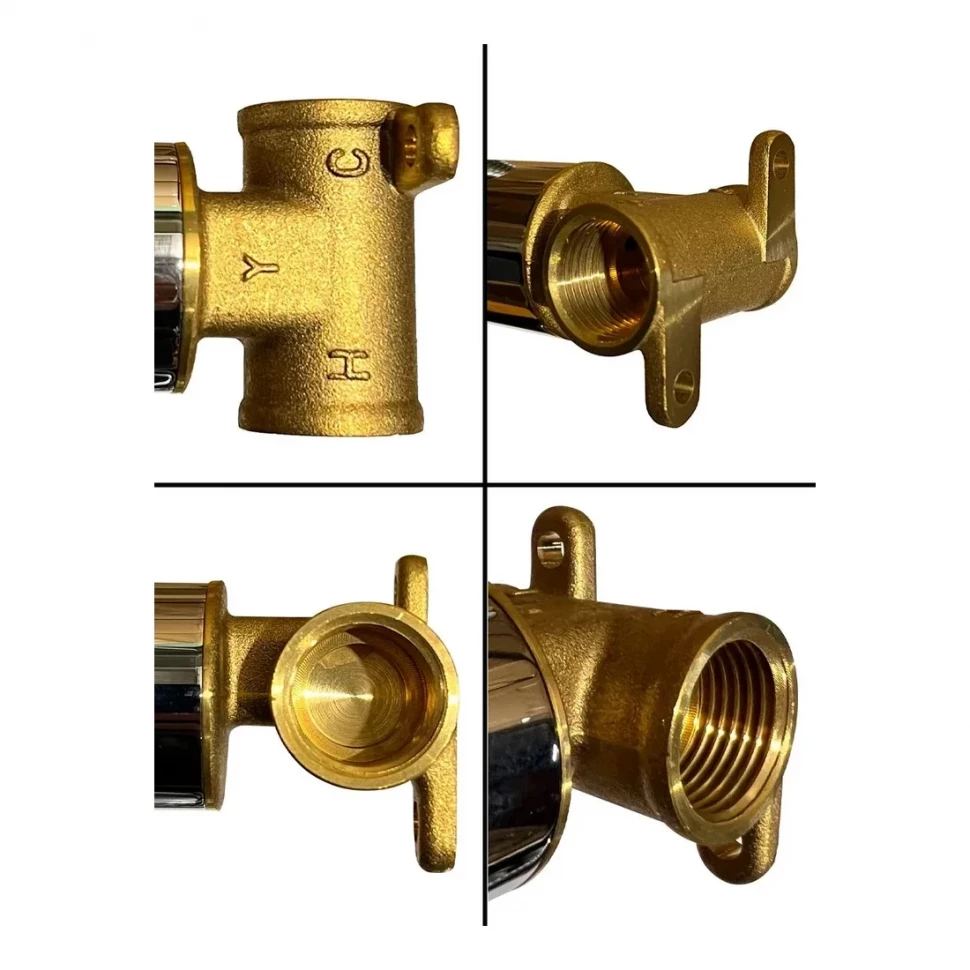 Смеситель встраиваемый с гигиеническим душем Hansberge H3077, матовое золото