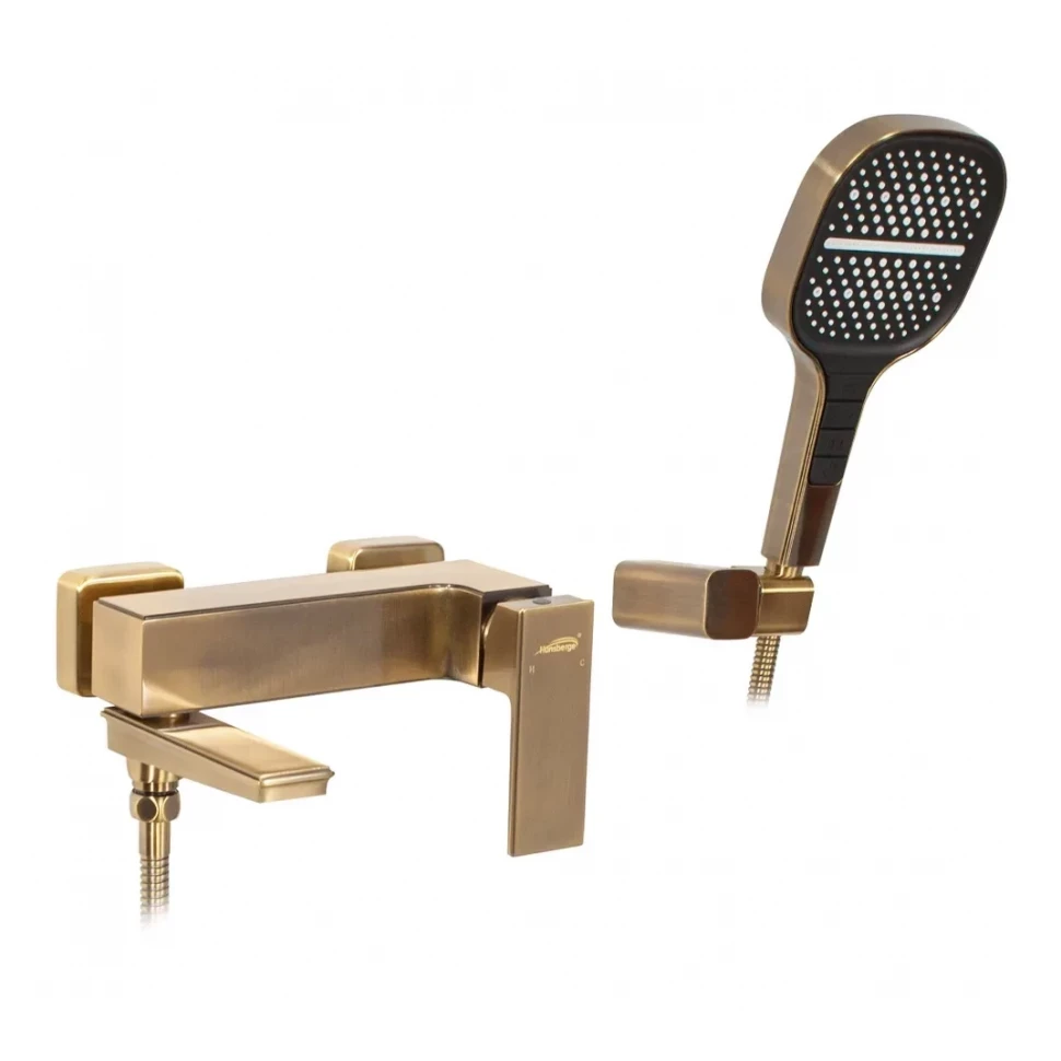Смеситель для ванны с ручным душем Hansberge H4070, бронза