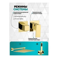 Душевая система скрытого монтажа Grocenberg GB5080, золото глянец