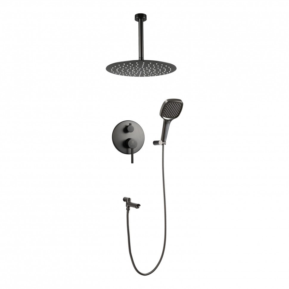 Душевая система скрытого монтажа FILARETE Roun FL1027, графит