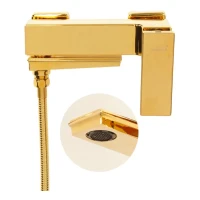 Смеситель для ванны с ручным душем Hansberge H4070, золото глянец