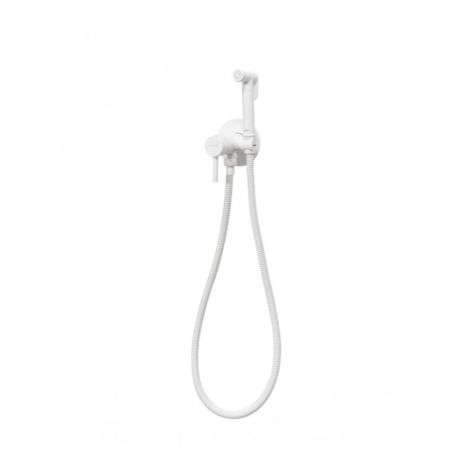 Смеситель встраиваемый с гигиеническим душем Hansberge H3099, белый