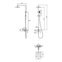 Душевая система Grocenberg GB7090, черный матовый