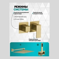 Душевая система скрытого монтажа Grocenberg GB5080, матовое золото