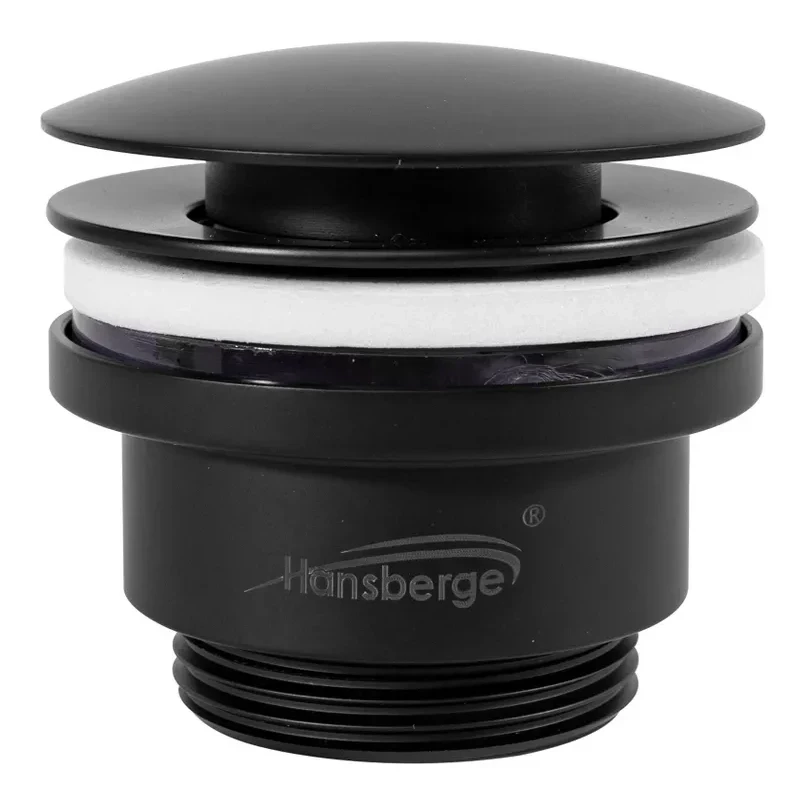Донный клапан для раковины Hansberge H107, черный матовый