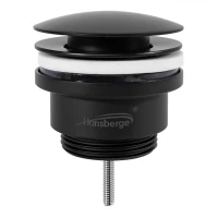 Донный клапан для раковины Hansberge H107, черный матовый