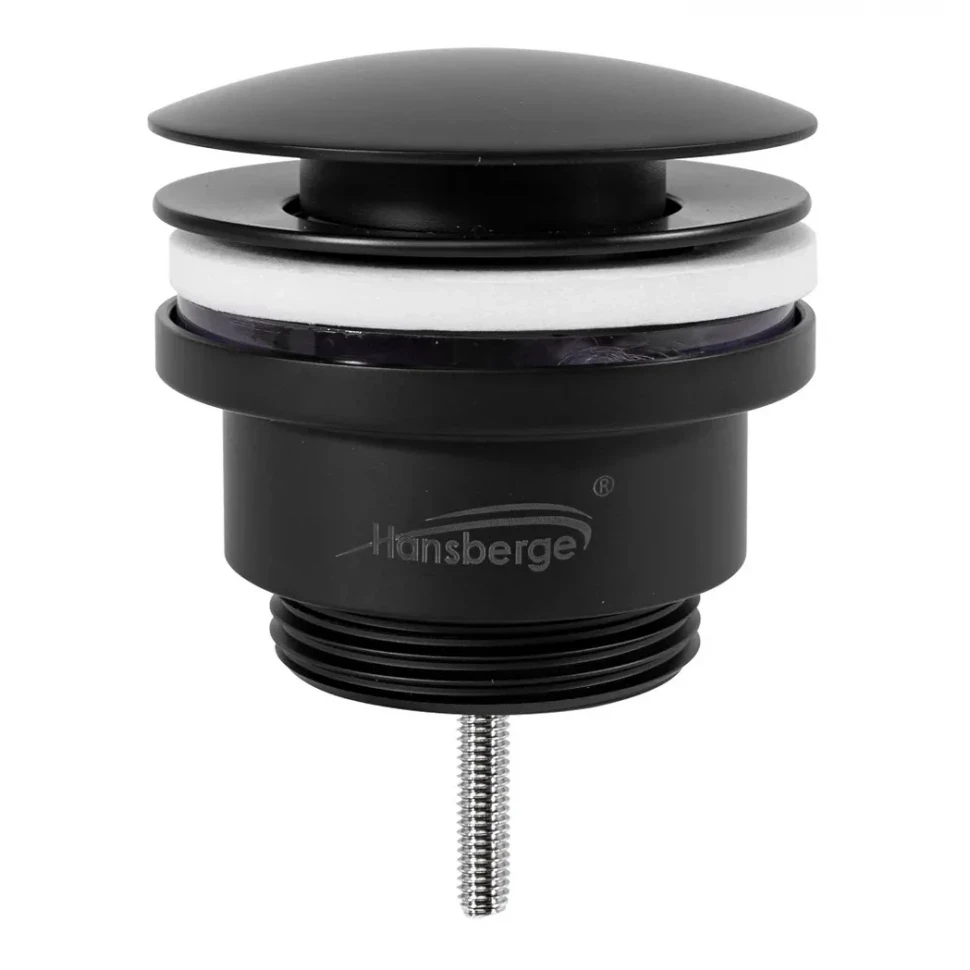 Донный клапан для раковины Hansberge H107, черный матовый
