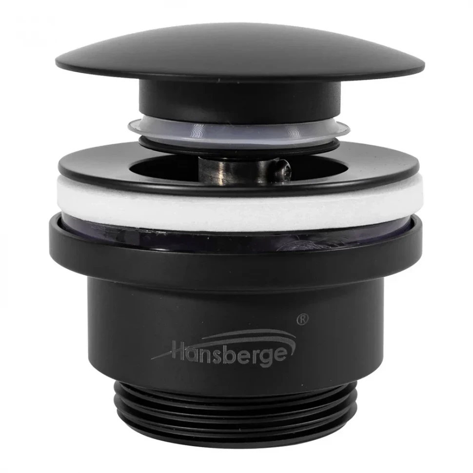 Донный клапан для раковины Hansberge H107, черный матовый