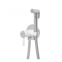 Смеситель встраиваемый с гигиеническим душем Hansberge H3099, белый/хром