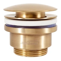 Донный клапан для раковины Hansberge H107, матовое золото