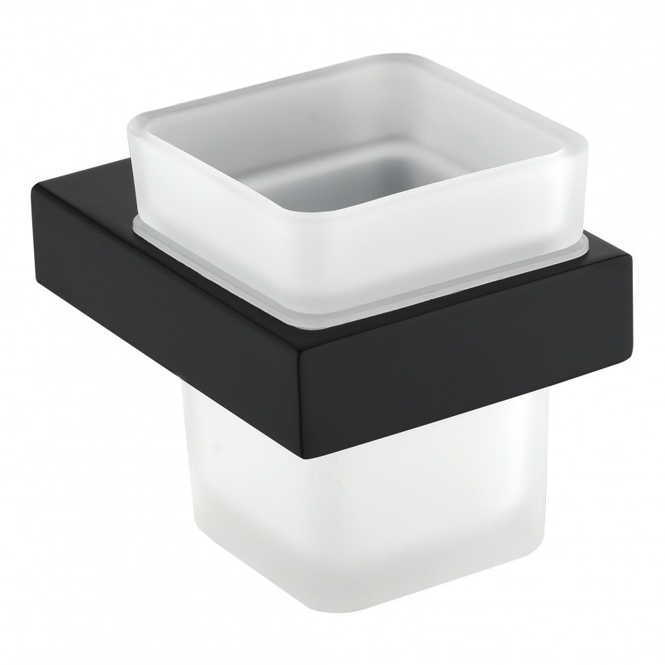 Настенный стакан одинарный Grocenberg AC0021, черный матовый