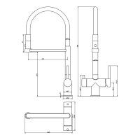 Смеситель для кухни Grocenberg GB4095 с гибким изливом, никель