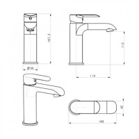 Смеситель для раковины Grocenberg GB2010, белый/хром