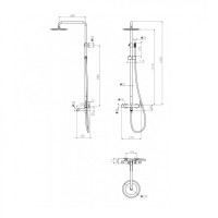 Душевая система Grocenberg GB7099, матовое золото