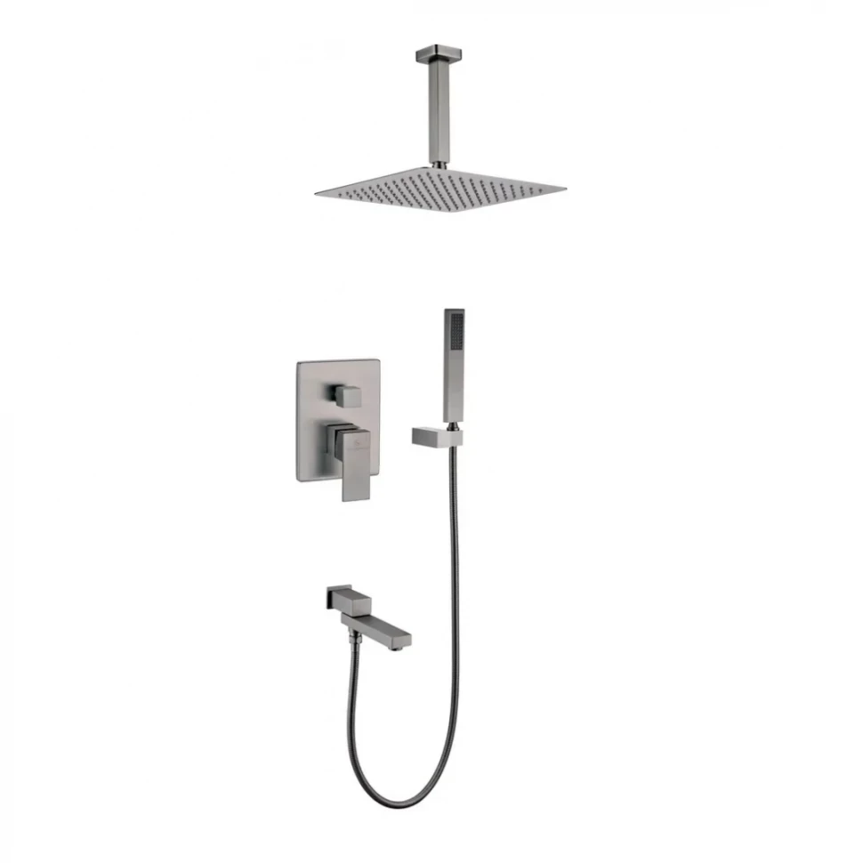 Душевая система скрытого монтажа Grocenberg GB5089BG-2, графит