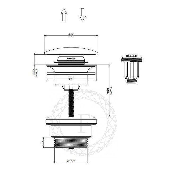 Донный клапан FILARETE FL75, бронза