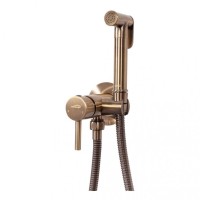 Смеситель встраиваемый с гигиеническим душем Hansberge H3099, бронза