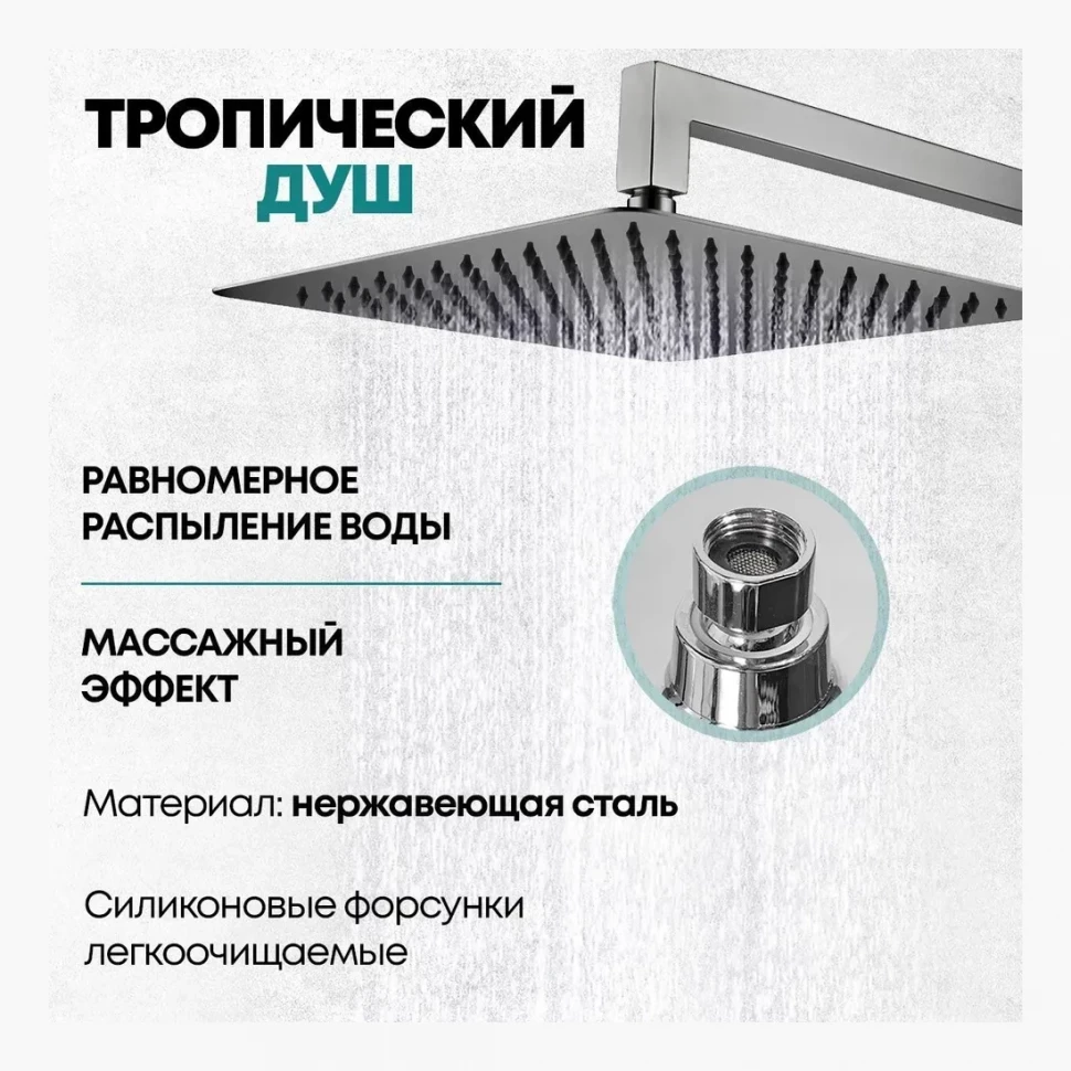 Душевая система скрытого монтажа Grocenberg GB5089BG-3, графит