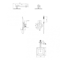 Душевая система скрытого монтажа Grocenberg GB5089BG-3, графит