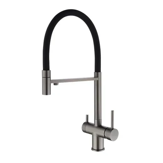 Смеситель для кухни Grocenberg GB4099 с гибким изливом, графит