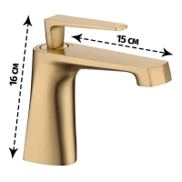 Смеситель для раковины Grocenberg GB2025, матовое золото