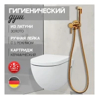 Смеситель встраиваемый с гигиеническим душем Hansberge H3099, золото глянец