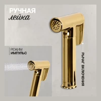 Смеситель встраиваемый с гигиеническим душем Hansberge H3099, золото глянец