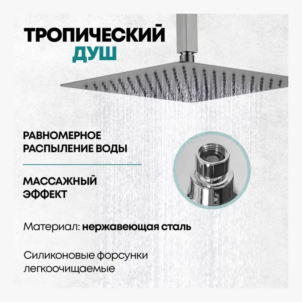 Душевая система скрытого монтажа Grocenberg GB5089BG-4, графит