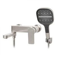 Смеситель для ванны с ручным душем Hansberge H4010, никель