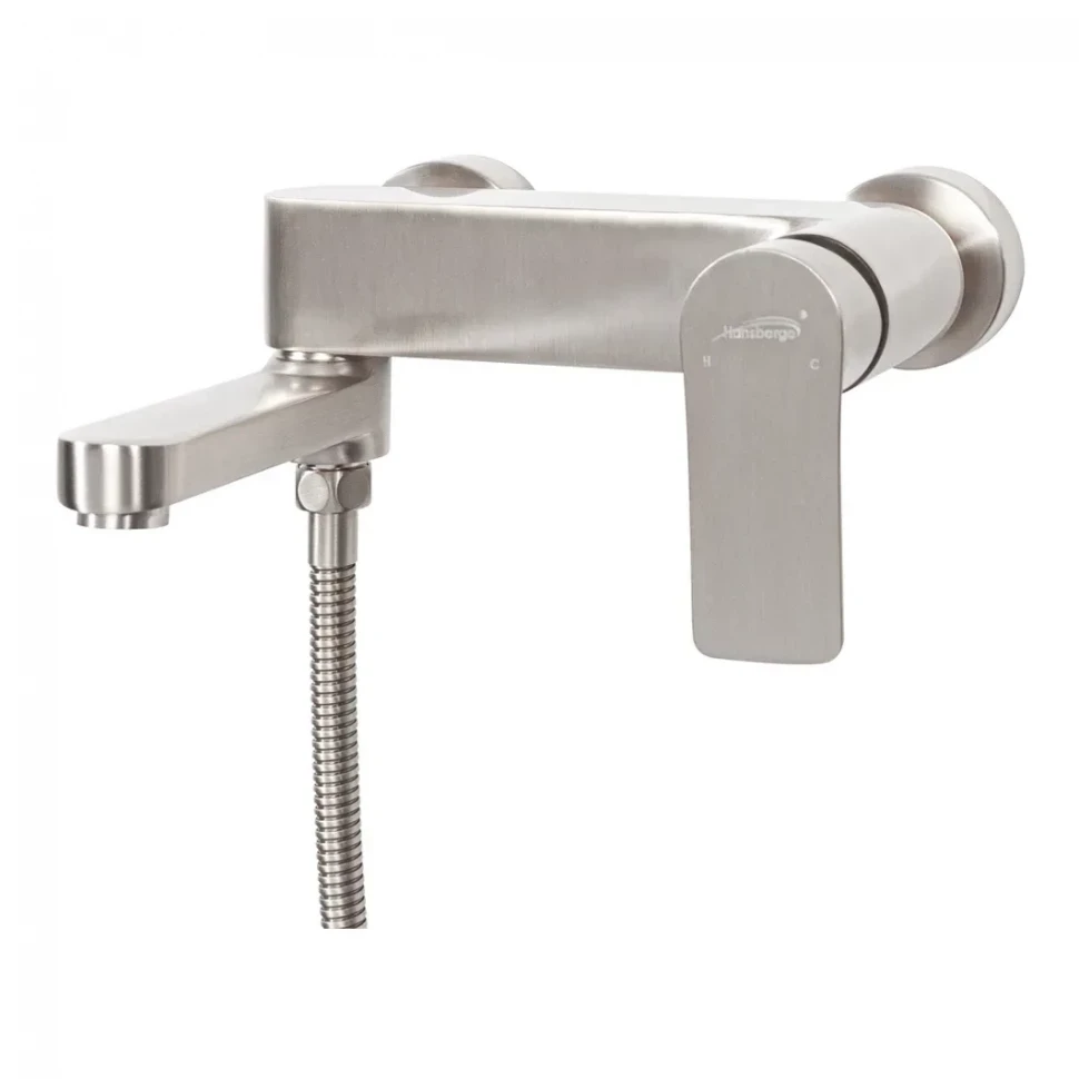 Смеситель для ванны с ручным душем Hansberge H4010, никель