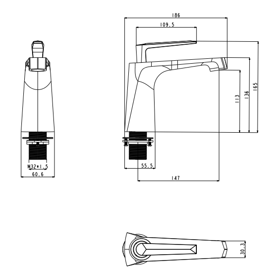 Смеситель для раковины Grocenberg GB2025, хром
