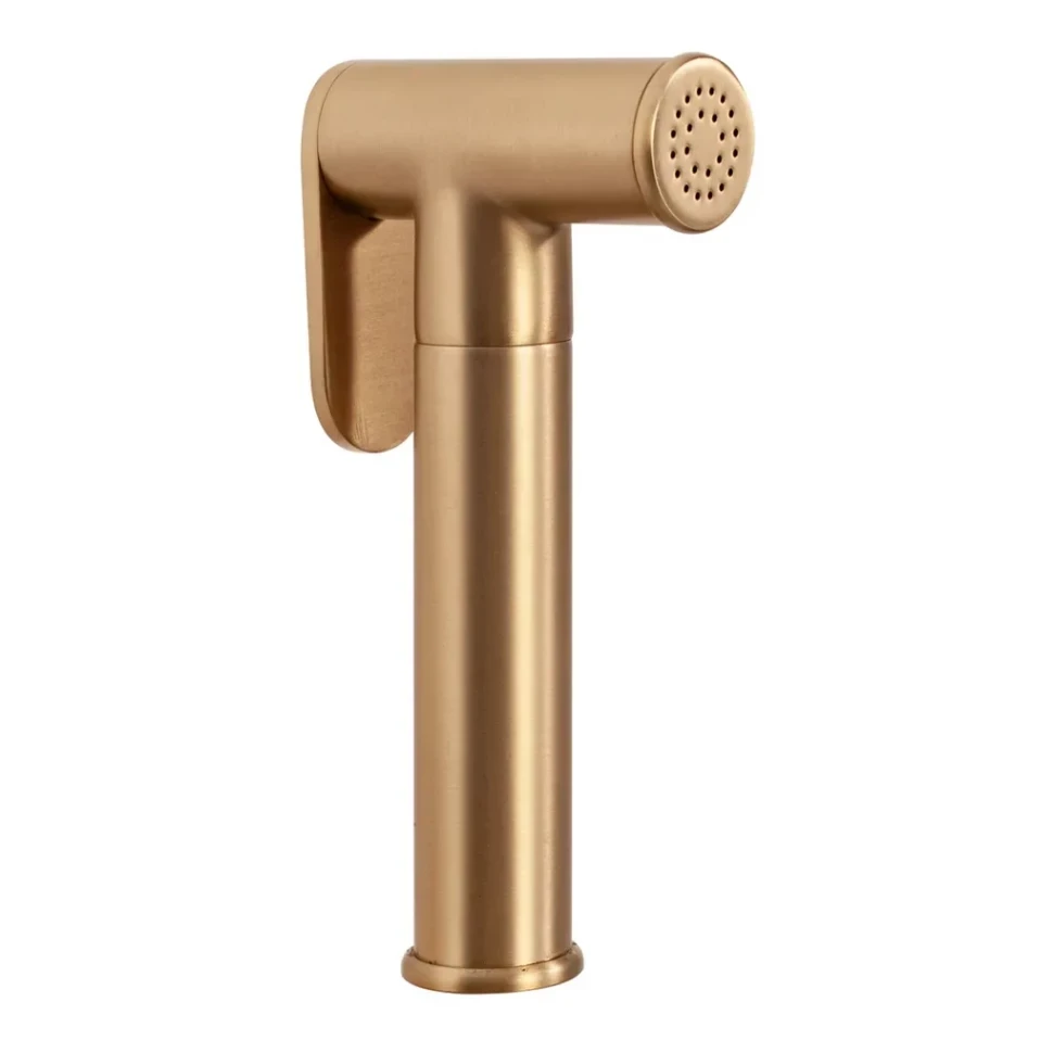 Смеситель встраиваемый с гигиеническим душем Hansberge H3099, матовое золото