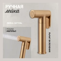 Смеситель встраиваемый с гигиеническим душем Hansberge H3099, матовое золото