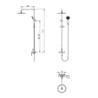 Душевая система без излива Grocenberg GB7095, хром