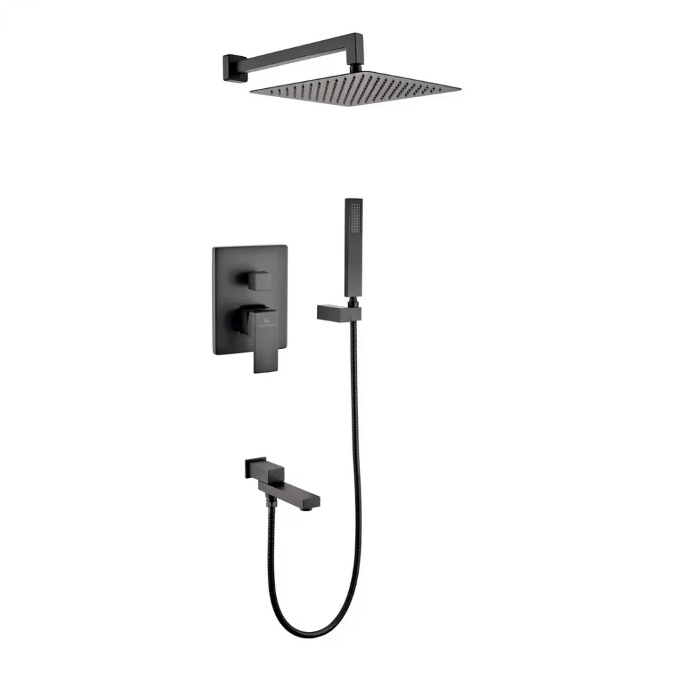 Душевая система скрытого монтажа Grocenberg GB5089BL-1, черный матовый