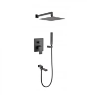 Душевая система скрытого монтажа Grocenberg GB5089BL-1, черный матовый