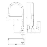 Смеситель для кухни Grocenberg GB4099 с гибким изливом, матовое золото