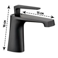 Смеситель для раковины Grocenberg GB2025, черный матовый