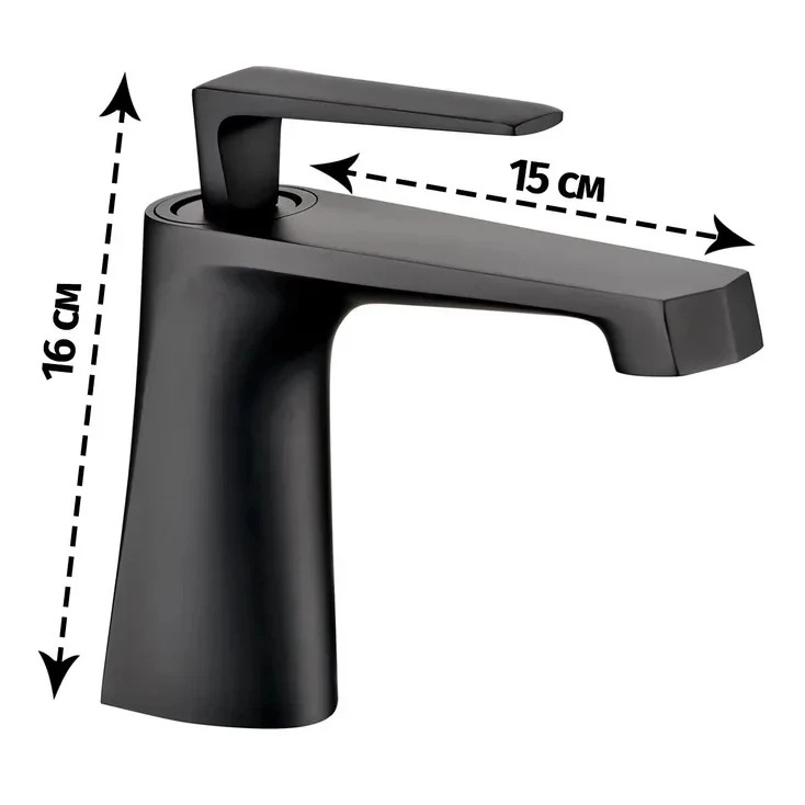 Смеситель для раковины Grocenberg GB2025, черный матовый