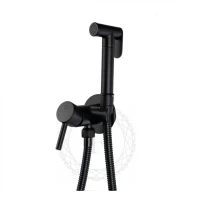 Смеситель встраиваемый с гигиеническим душем FILARETE Roun FL100, черный матовый